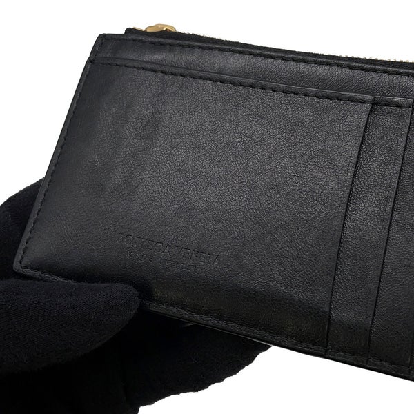 ボッテガヴェネタ コインケース マキシイントレチャート カセット ファスナーカードケース 681010 BOTTEGA VENETA 黒