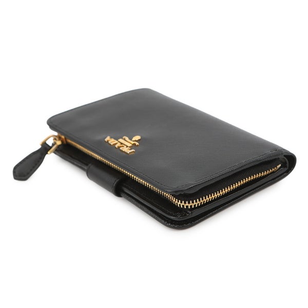 プラダ 二つ折り財布 ロゴ サフィアーノ PRADA 財布 黒