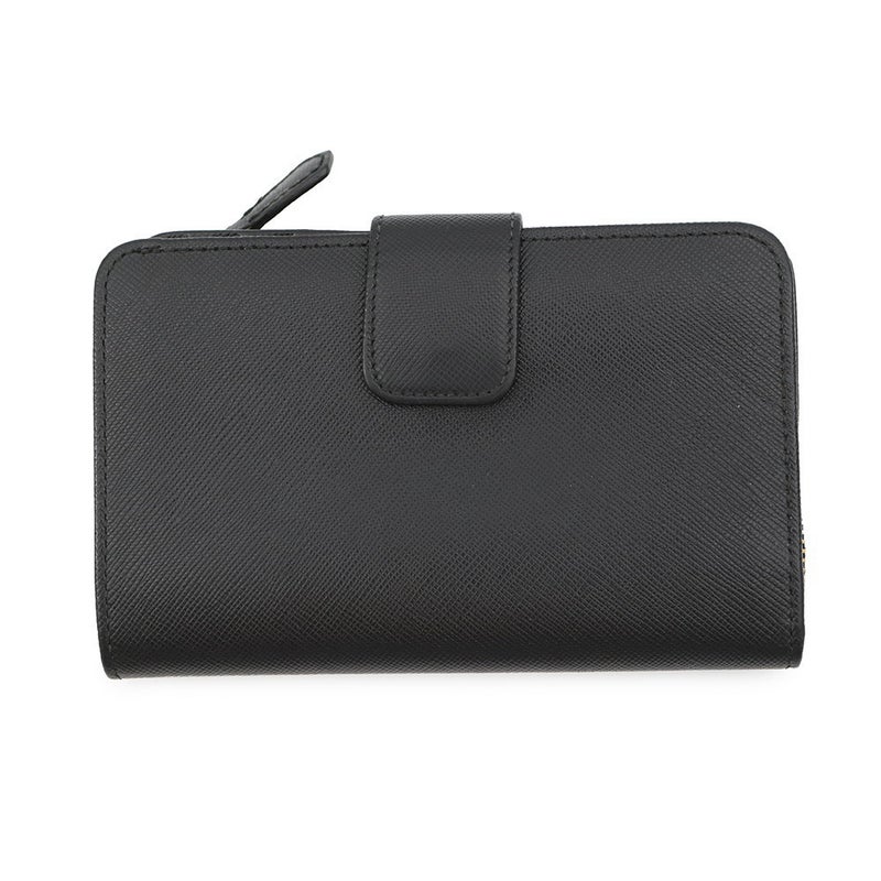 プラダ 二つ折り財布 ロゴ サフィアーノ PRADA 財布 黒