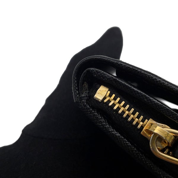プラダ 二つ折り財布 ロゴ サフィアーノ PRADA 財布 黒