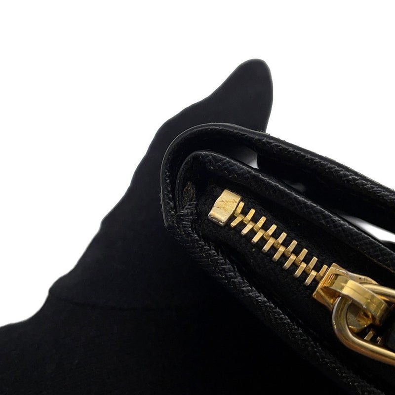 プラダ 二つ折り財布 ロゴ サフィアーノ PRADA 財布 黒