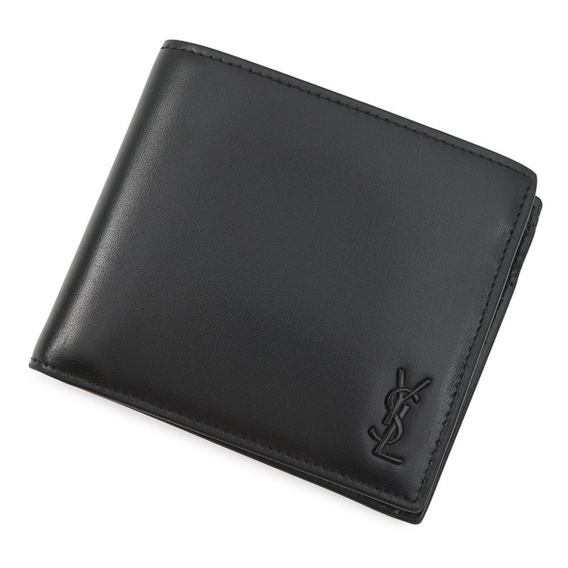 サンローランパリ 二つ折り財布 カサンドラ コインパース付き レザー SAINT LAURENT PARIS 財布 メンズ 黒