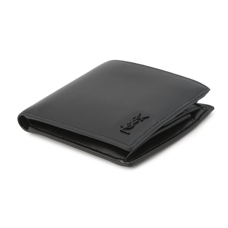 サンローランパリ 二つ折り財布 カサンドラ コインパース付き レザー SAINT LAURENT PARIS 財布 メンズ 黒