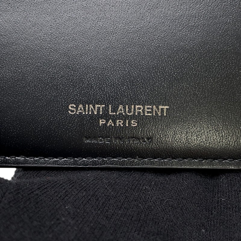 サンローランパリ 二つ折り財布 カサンドラ コインパース付き レザー SAINT LAURENT PARIS 財布 メンズ 黒
