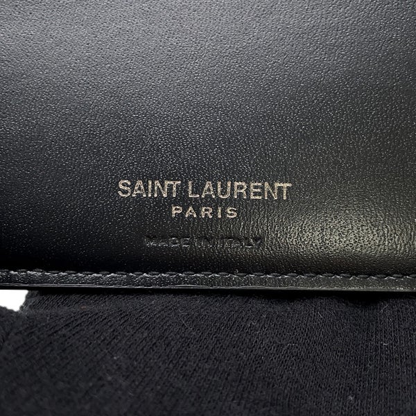 サンローランパリ 二つ折り財布 カサンドラ コインパース付き レザー SAINT LAURENT PARIS 財布 メンズ 黒