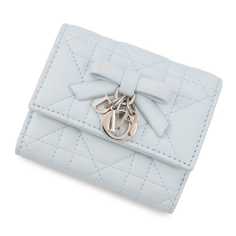 クリスチャン・ディオール 三つ折り財布 カナージュ My Dior Hibiscus Lジップウォレット ラムスキン S2608PUQA Christian Dior