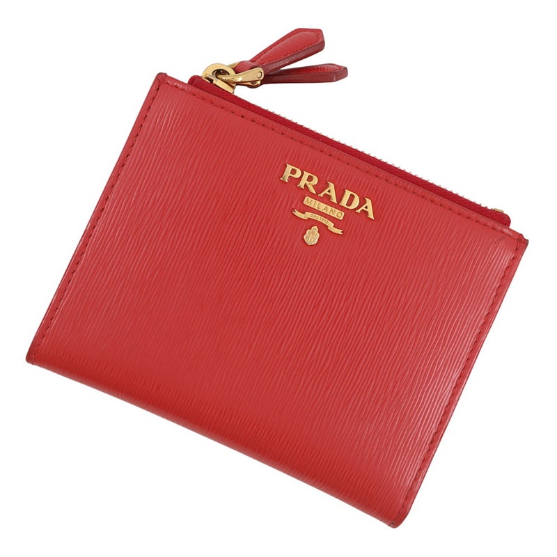 プラダ 二つ折り財布 ロゴ コンパクトウォレット レザー 1ML024 PRADA アウトレット品