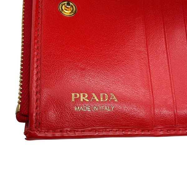 プラダ 二つ折り財布 ロゴ コンパクトウォレット レザー 1ML024 PRADA アウトレット品