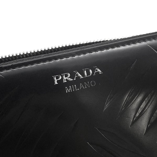 プラダ 長財布 ラウンドファスナー ブラッシュドレザー 2ML317 PRADA 財布 黒