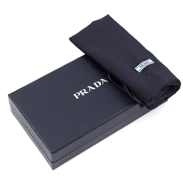 プラダ 長財布 ラウンドファスナー ブラッシュドレザー 2ML317 PRADA 財布 黒