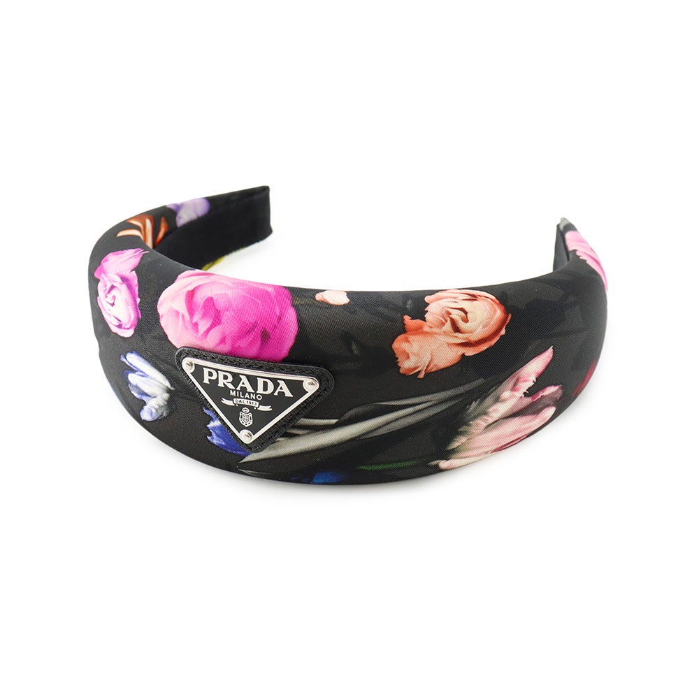 プラダ カチューシャ フラワー トライアングルロゴ ナイロン PRADA