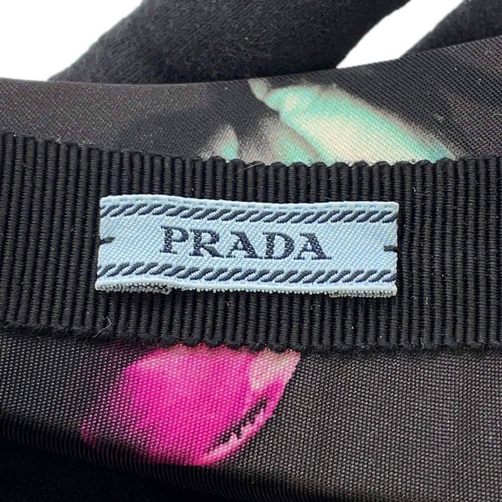 プラダ カチューシャ フラワー トライアングルロゴ ナイロン PRADA