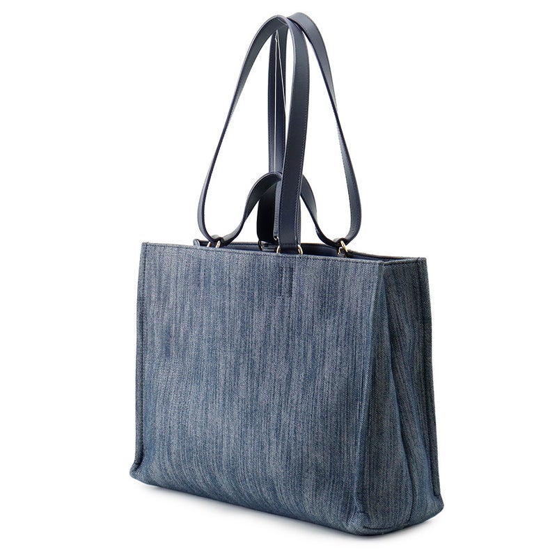 フェラガモ トートバッグ デニム ロゴ コットン Ferragamo バッグ