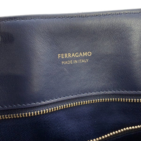フェラガモ トートバッグ デニム ロゴ コットン Ferragamo バッグ