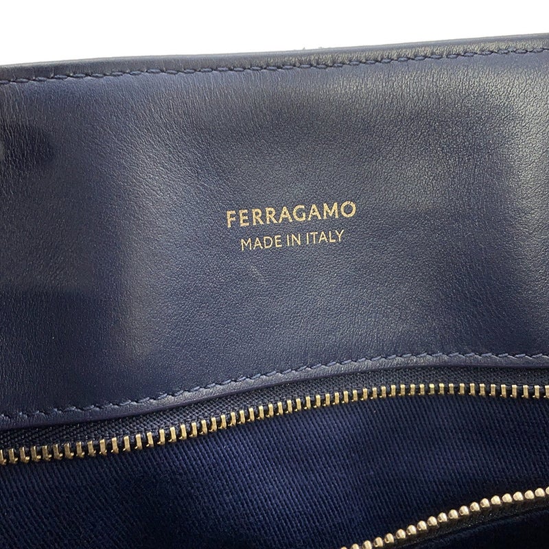 フェラガモ トートバッグ デニム ロゴ コットン Ferragamo バッグ