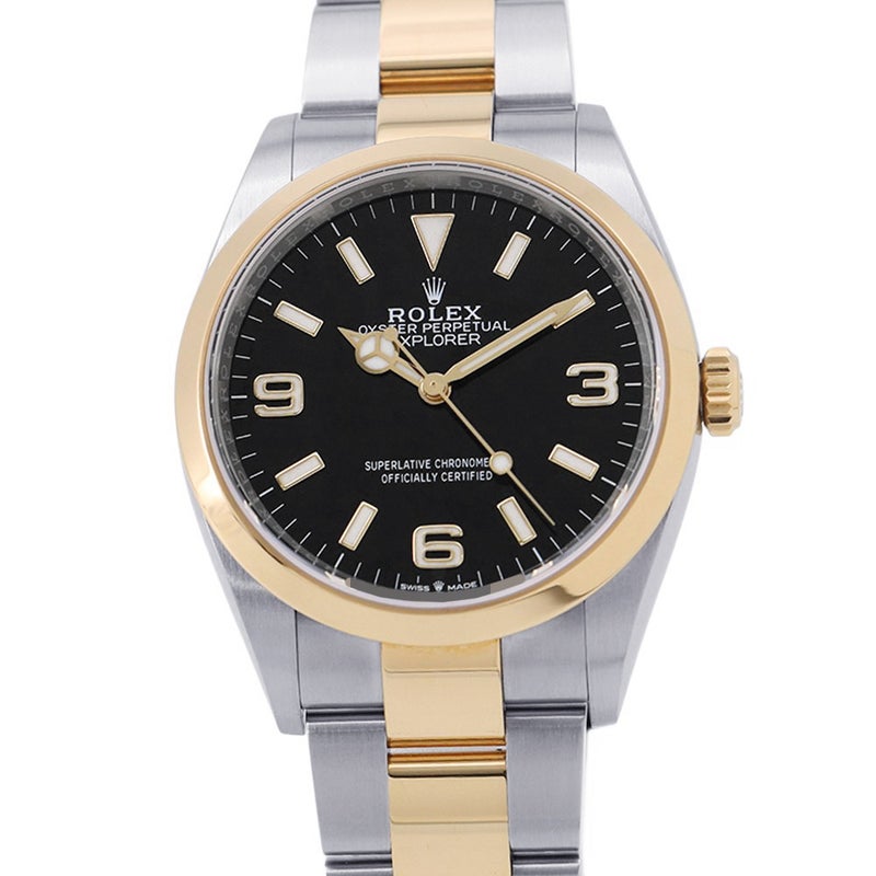 ロレックス エクスプローラー SS/K18YG ランダムシリアル ルーレット 124273 ROLEX 腕時計 黒文字盤