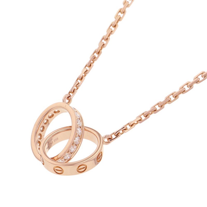 カルティエ ネックレス LOVE セミパヴェ ダイヤモンド 18P 計0.22ct K18PGピンクゴールド B7013900 ベビーラブ ペンダント