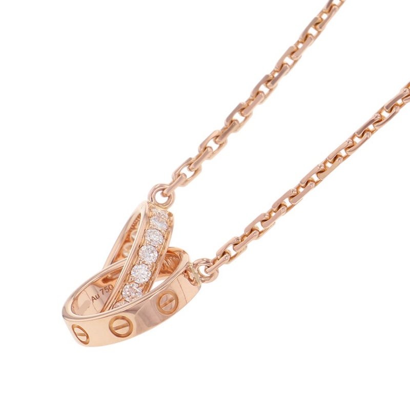 カルティエ ネックレス LOVE セミパヴェ ダイヤモンド 18P 計0.22ct K18PGピンクゴールド B7013900 ベビーラブ ペンダント