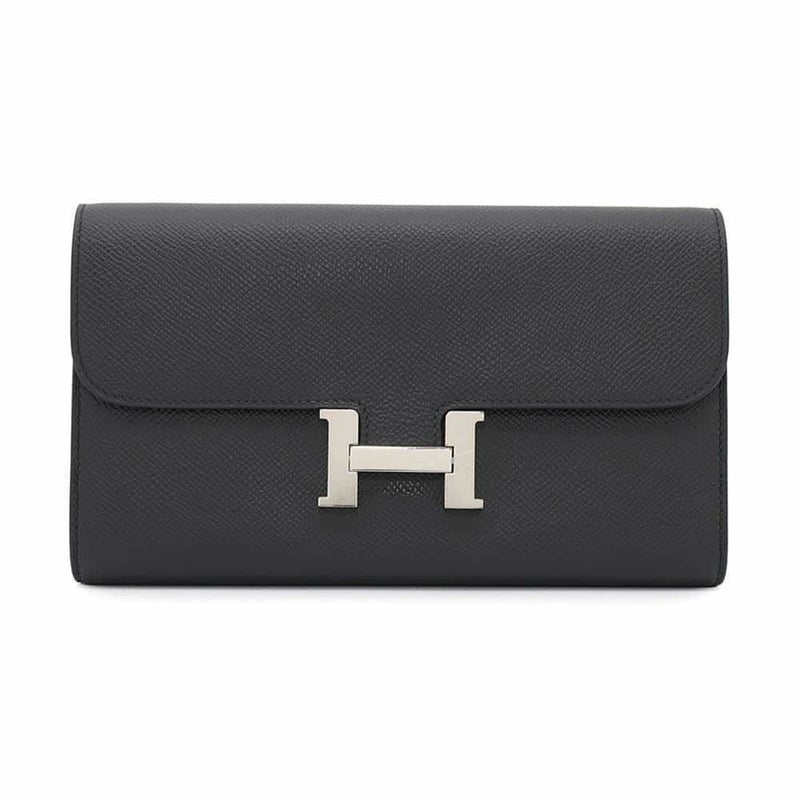 エルメス 長財布 コンスタンス トゥーゴー ロング ブラック/シルバー金具 エプソン Z刻印 黒