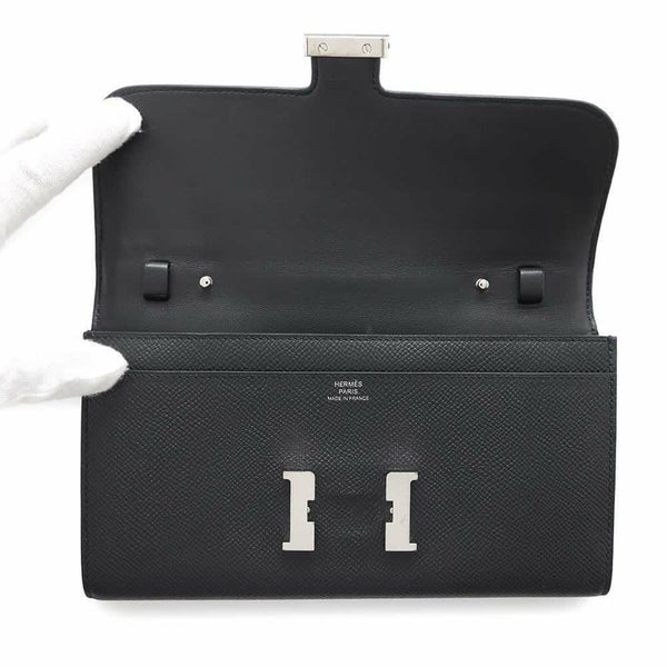 エルメス 長財布 コンスタンス トゥーゴー ロング ブラック/シルバー金具 エプソン Z刻印 黒