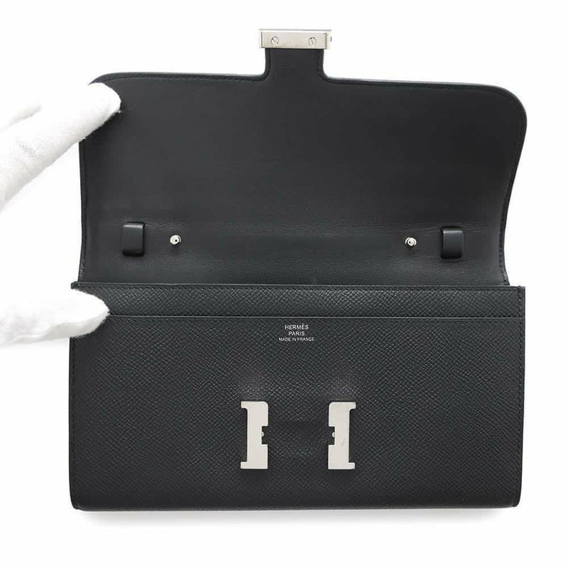 エルメス 長財布 コンスタンス トゥーゴー ロング ブラック/シルバー金具 エプソン Z刻印 黒