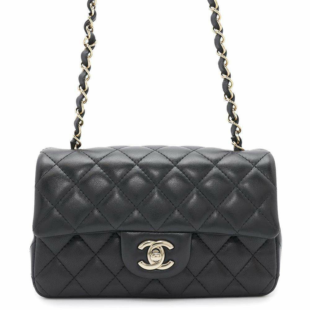 未使用品☆CHANEL シャネル A69900 ミニマトラッセ 20 ラムスキン ランダムシリアル チェーン ショルダーバッグ ブラック ゴールド金具 箱・保存袋付き フランス製 レディース CHANEL（シャネル） ミニマトラッセ20 A69900 ショルダーバッグ