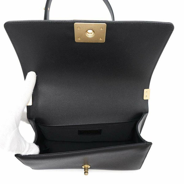 シャネル チェーンショルダーバッグ ココマーク ボーイシャネル キャビアスキン A67086 CHANEL 斜めがけ BOY CHANEL 黒