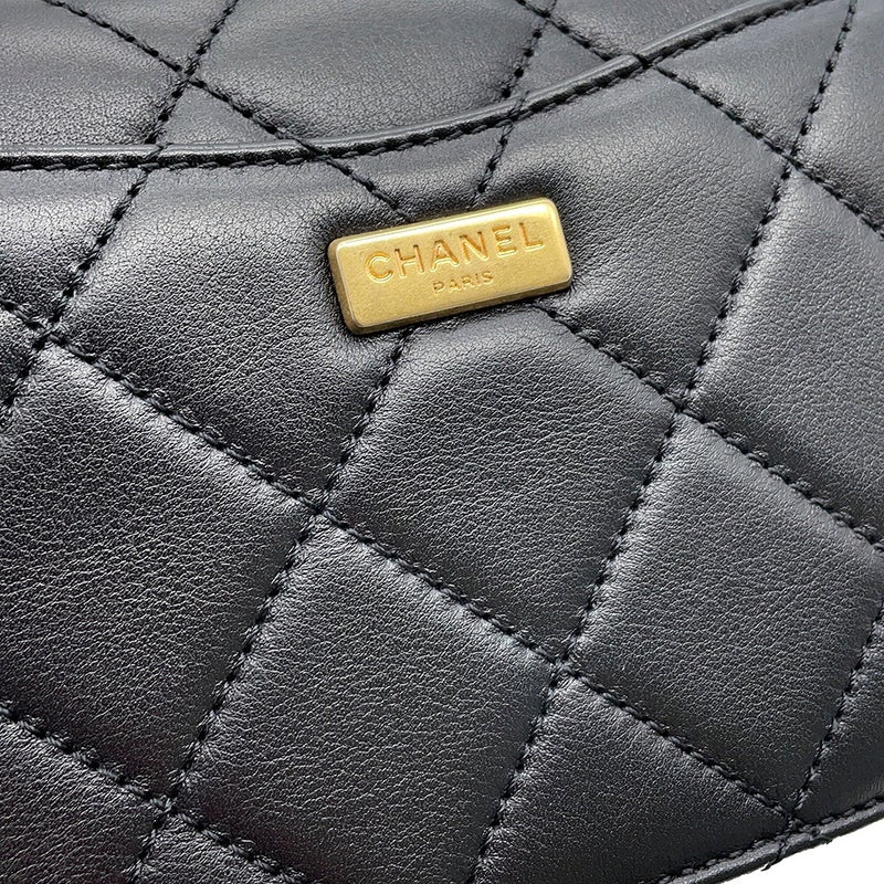 シャネル チェーンショルダーバッグ マトラッセ ココマーク ラムスキン CHANEL バッグ ミニバッグ 黒