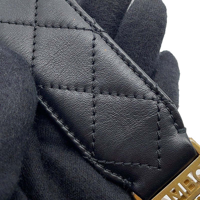 シャネル チェーンショルダーバッグ マトラッセ ココマーク ラムスキン CHANEL バッグ ミニバッグ 黒