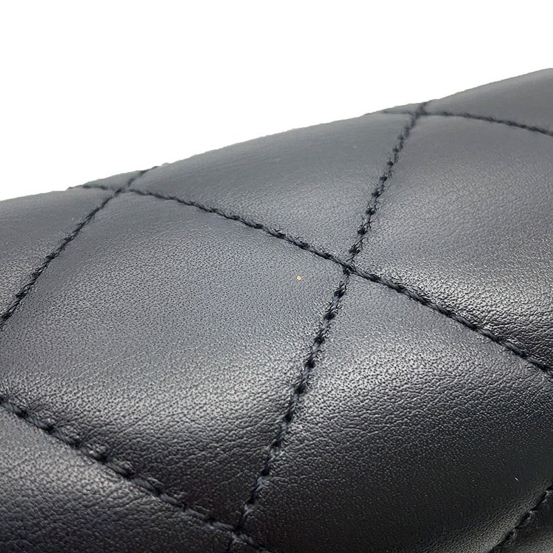 シャネル チェーンショルダーバッグ マトラッセ ココマーク ラムスキン CHANEL バッグ ミニバッグ 黒