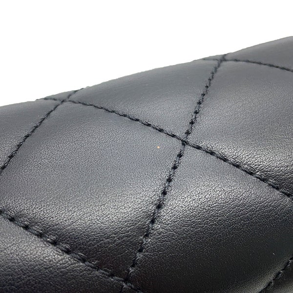 シャネル チェーンショルダーバッグ マトラッセ ココマーク ラムスキン CHANEL バッグ ミニバッグ 黒