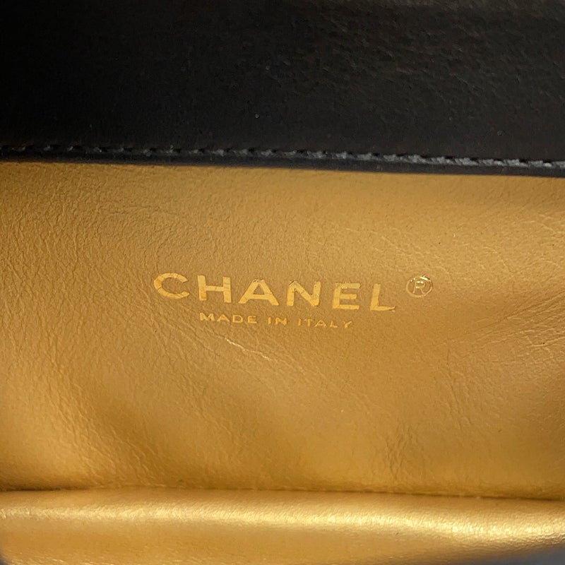 シャネル チェーンショルダーバッグ マトラッセ ココマーク ラムスキン CHANEL バッグ ミニバッグ 黒