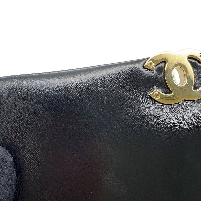 シャネル チェーンショルダーバッグ トップハンドル マトラッセ ココマーク シャイニーカーフスキン AS4544 CHANEL 黒