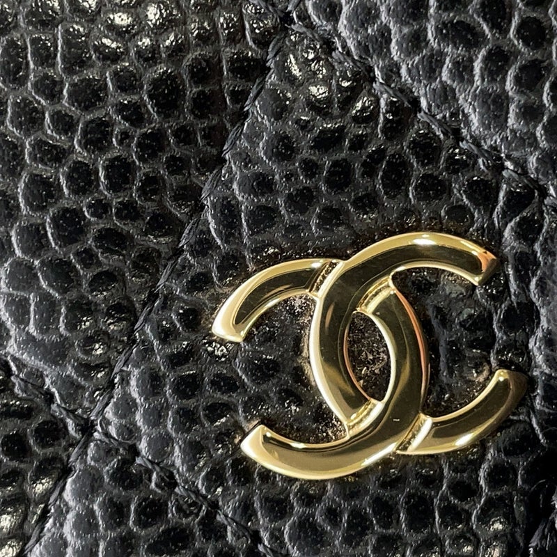 シャネル 長財布 クラシック ロング ジップ ウォレット ココマーク マトラッセ キャビアスキン AP0242 CHANEL 黒