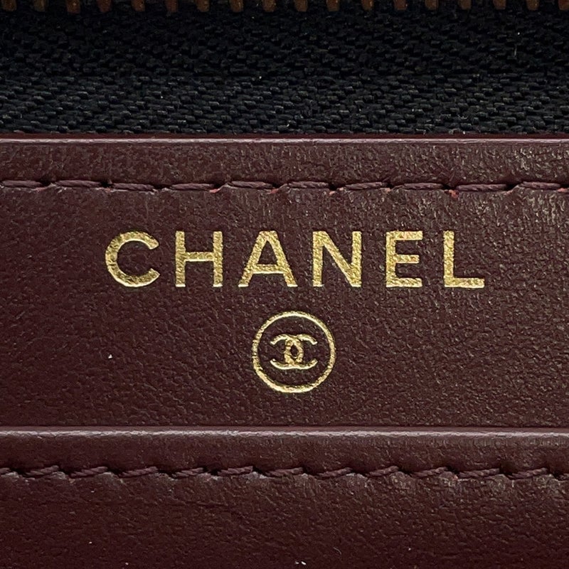 シャネル 長財布 クラシック ロング ジップ ウォレット ココマーク マトラッセ キャビアスキン AP0242 CHANEL 黒