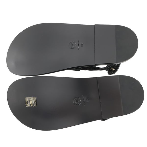 シャネル サンダル ココマーク マトラッセ レザー レディースサイズ38C G35927 CHANEL 靴 黒