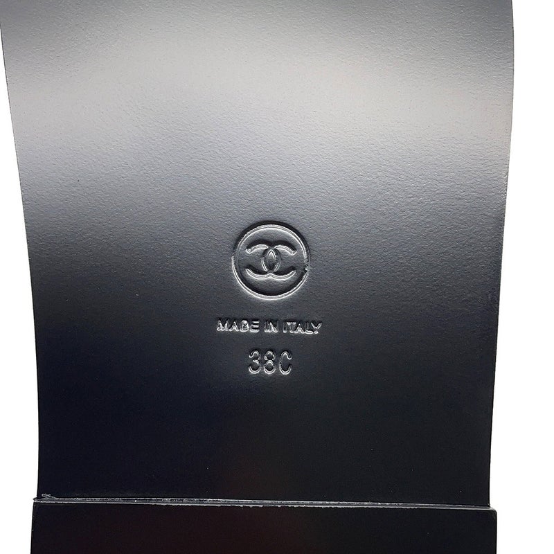シャネル サンダル ココマーク マトラッセ レザー レディースサイズ38C G35927 CHANEL 靴 黒