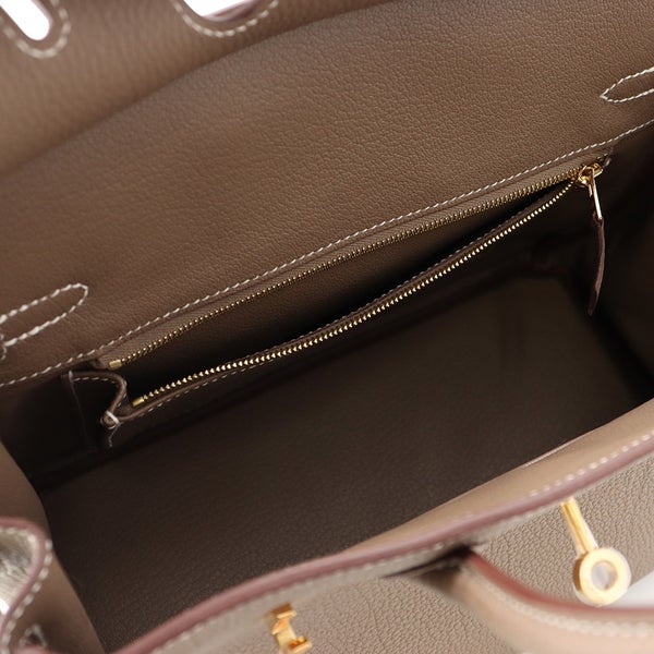 エルメス バーキン25 エトゥープ/ゴールド金具 トゴ G刻印 HERMES Birkin ハンドバッグ