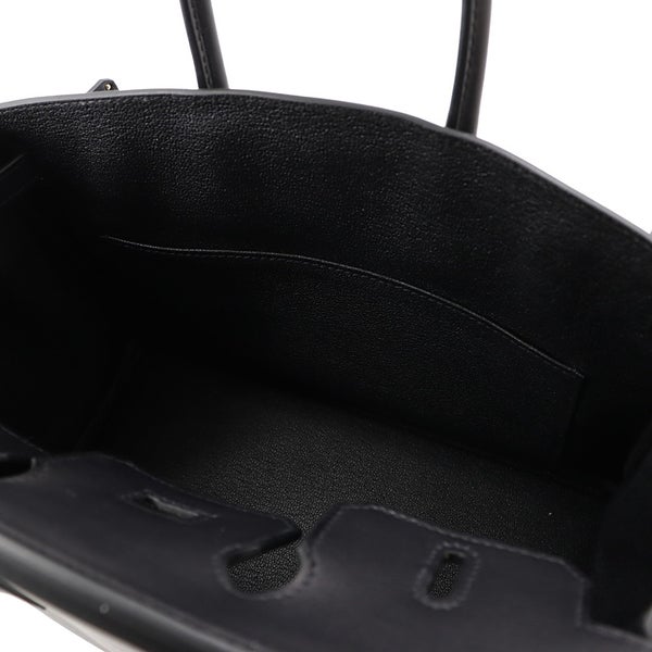 エルメス バーキン25 ブラック/シルバー金具 ヴォーヴォリュプト K刻印 HERMES Birkin ハンドバッグ 黒
