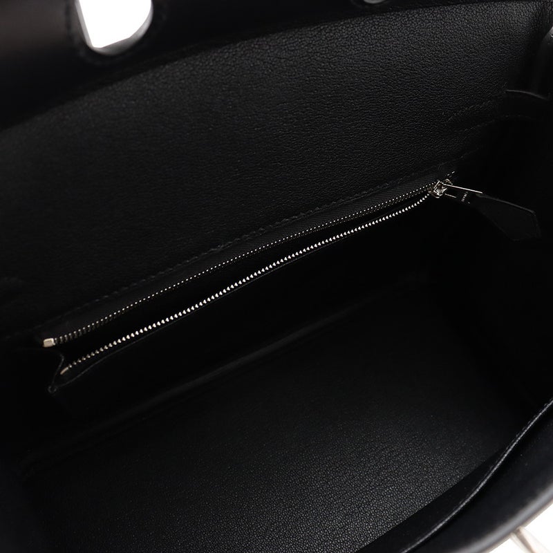 エルメス バーキン25 ブラック/シルバー金具 ヴォーヴォリュプト K刻印 HERMES Birkin ハンドバッグ 黒