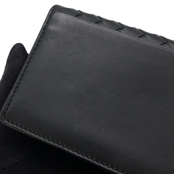 ボッテガヴェネタ カードケース イントレチャート レザー BOTTEGA VENETA 名刺入れ 黒