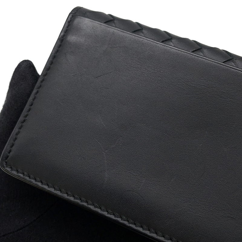 ボッテガヴェネタ カードケース イントレチャート レザー BOTTEGA VENETA 名刺入れ 黒