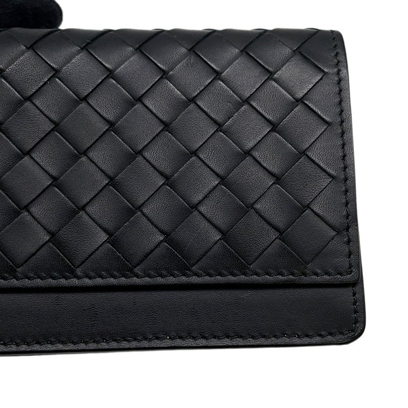 ボッテガヴェネタ カードケース イントレチャート レザー BOTTEGA VENETA 名刺入れ 黒