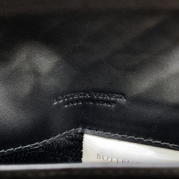 ボッテガヴェネタ カードケース イントレチャート レザー BOTTEGA VENETA 名刺入れ 黒