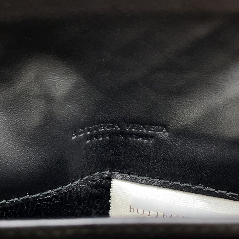 ボッテガヴェネタ カードケース イントレチャート レザー BOTTEGA VENETA 名刺入れ 黒