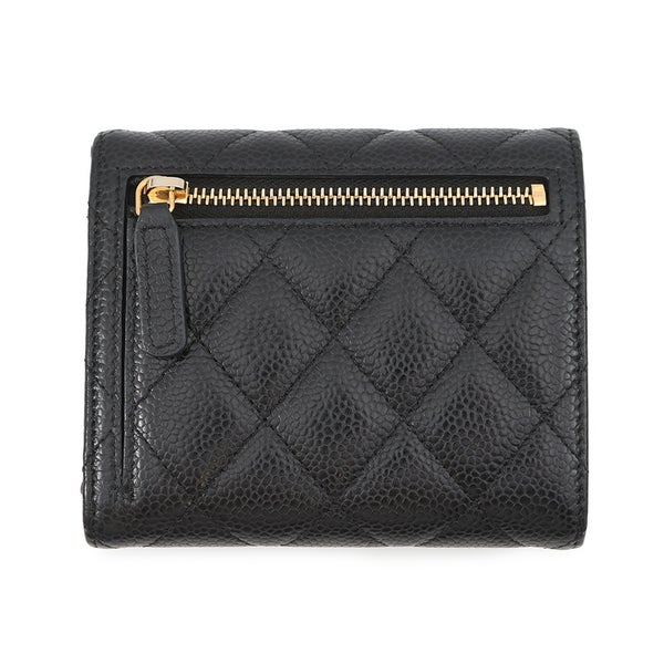 シャネル 三つ折り財布 クラシック スモール フラップ ウォレット ラムスキン AP0231 CHANEL 財布 ブラック 黒