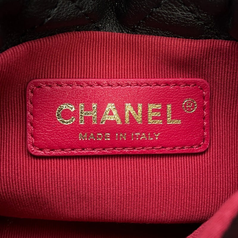 シャネル チェーンショルダーバッグ パール マトラッセ ココマーク AS2529 CHANEL ミニバッグ 黒