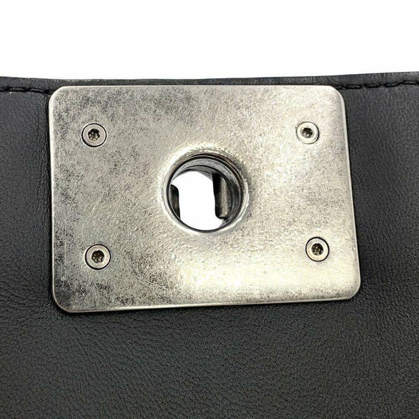 シャネル チェーンショルダーバッグ ボーイシャネル ラージ マトラッセ ココマーク ラムスキン A92193 CHANEL 黒