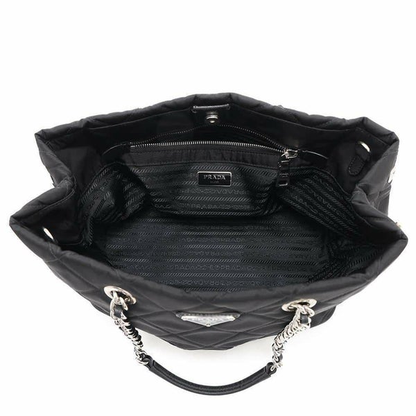 プラダ チェーントートバッグ キルティング ナイロン レザー 1BG740 PRADA バッグ 黒 2wayショルダーバッグ アウトレット品