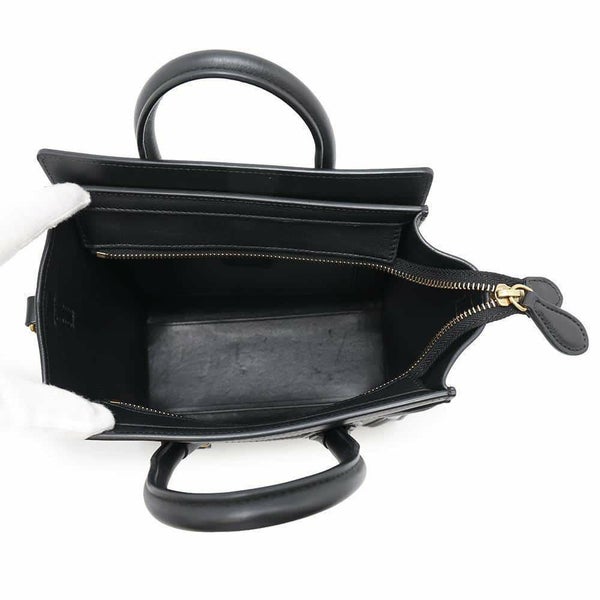 セリーヌ ハンドバッグ ラゲージ ナノショッパー レザー 189243 CELINE バッグ 2wayショルダーバッグ 黒